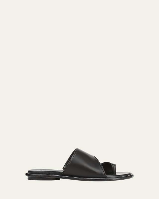 Lukas Leather Toe-Ring Slide Sandals